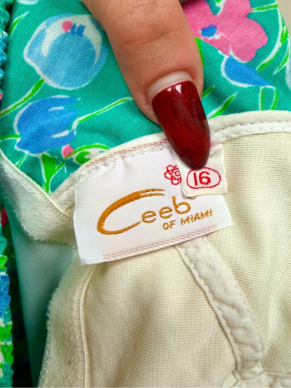 60s Vintage 🌸 Ceeb of Miami Swimwear Playsuit - Picture 8 of 9